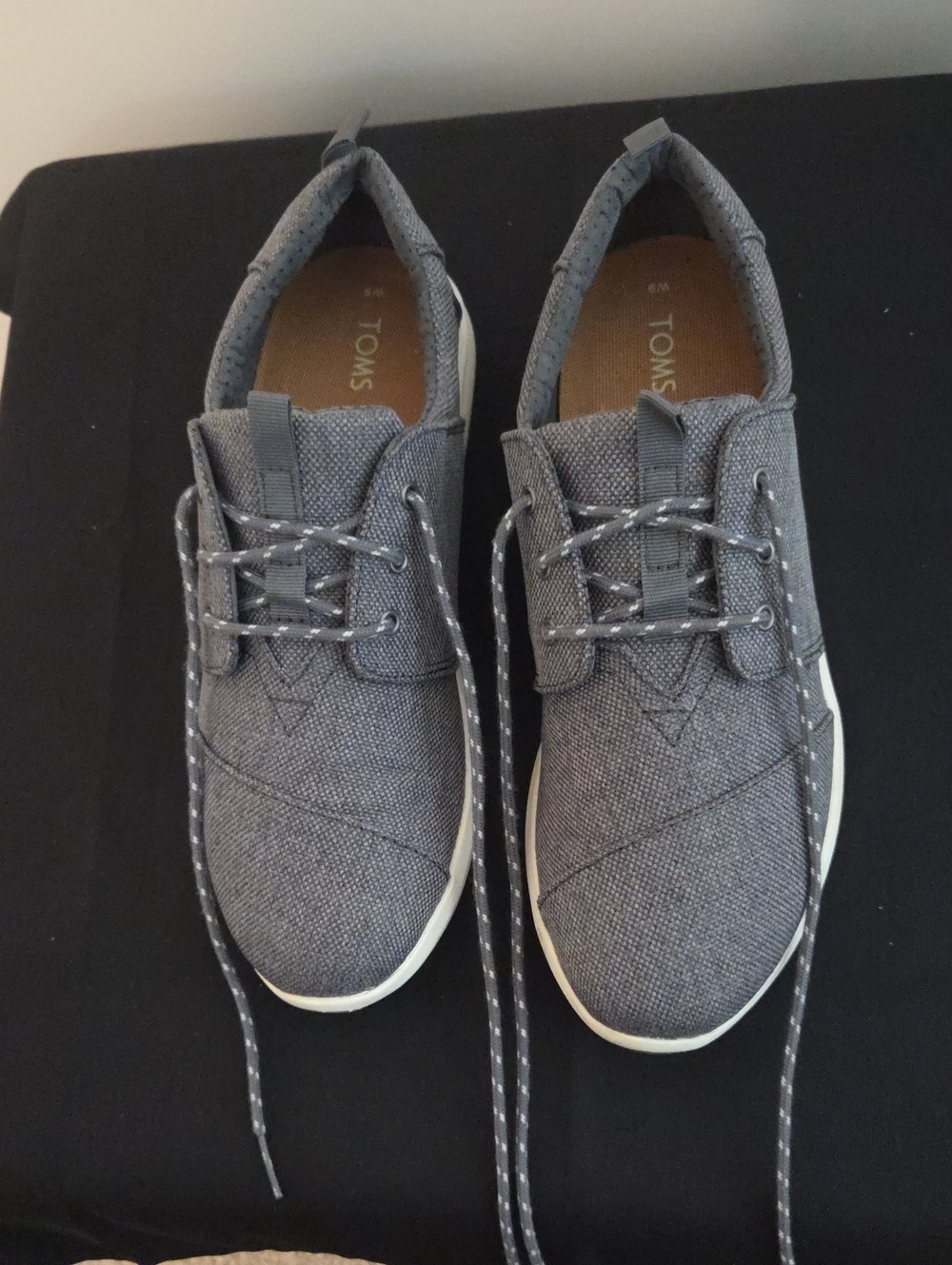 TOMS Del Rey Canvas Lace Up Sneakers Gray Size 9 Stitch Fix